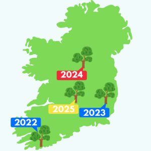 map of people-powered forests in Ireland